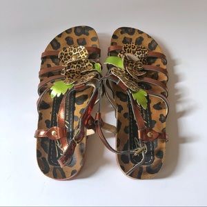 Funky Leopard Print Sandals Sz 7